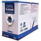 1000FT Cat6 Plenum Solid UTP 23AWG Blue Ethernet Cable W792383