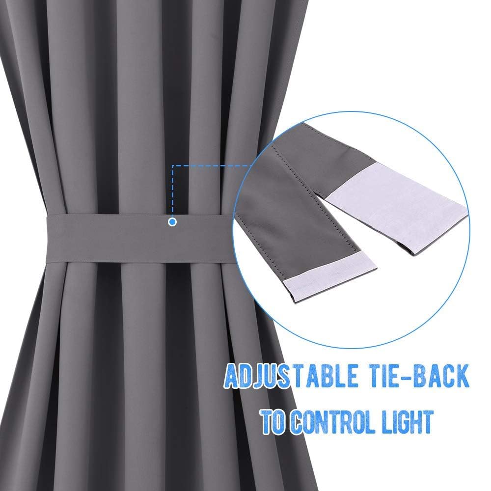 Grey Blackout Thermal Insulated Curtains A972454