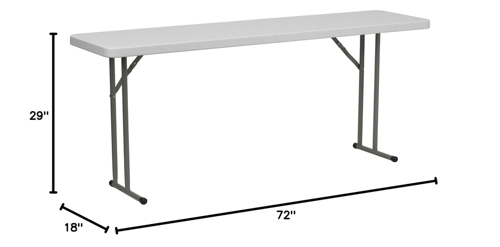 6 Pack 6-Foot Granite White Plastic Folding Training Table F7082