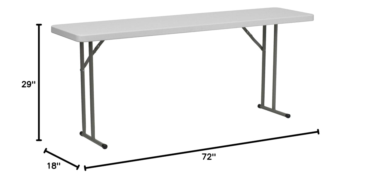 6 Pack 6-Foot Granite White Plastic Folding Training Table F7082