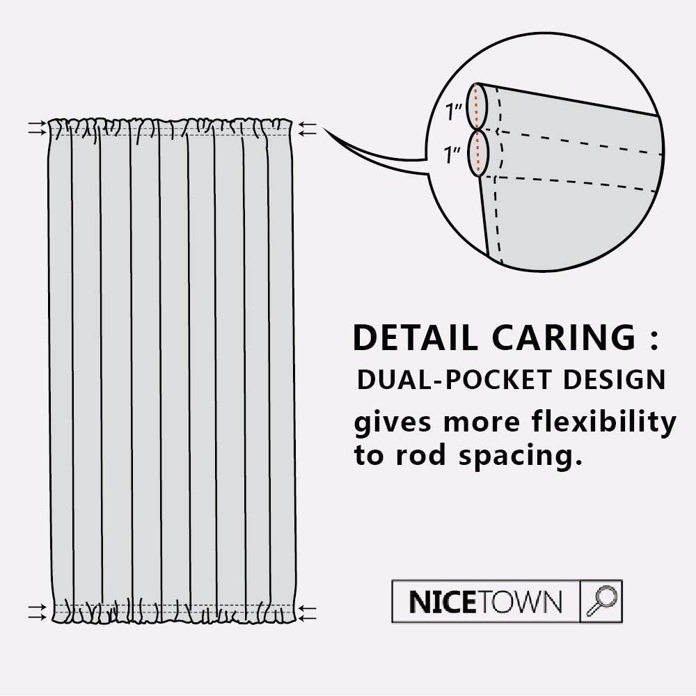Grey Blackout Thermal Insulated Curtains A972454