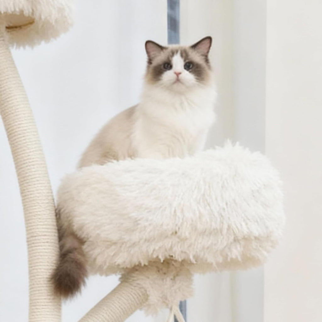 70" Multi-Level Cat Tree Tower with Plush Perches and Sisal Scratching Posts I474988