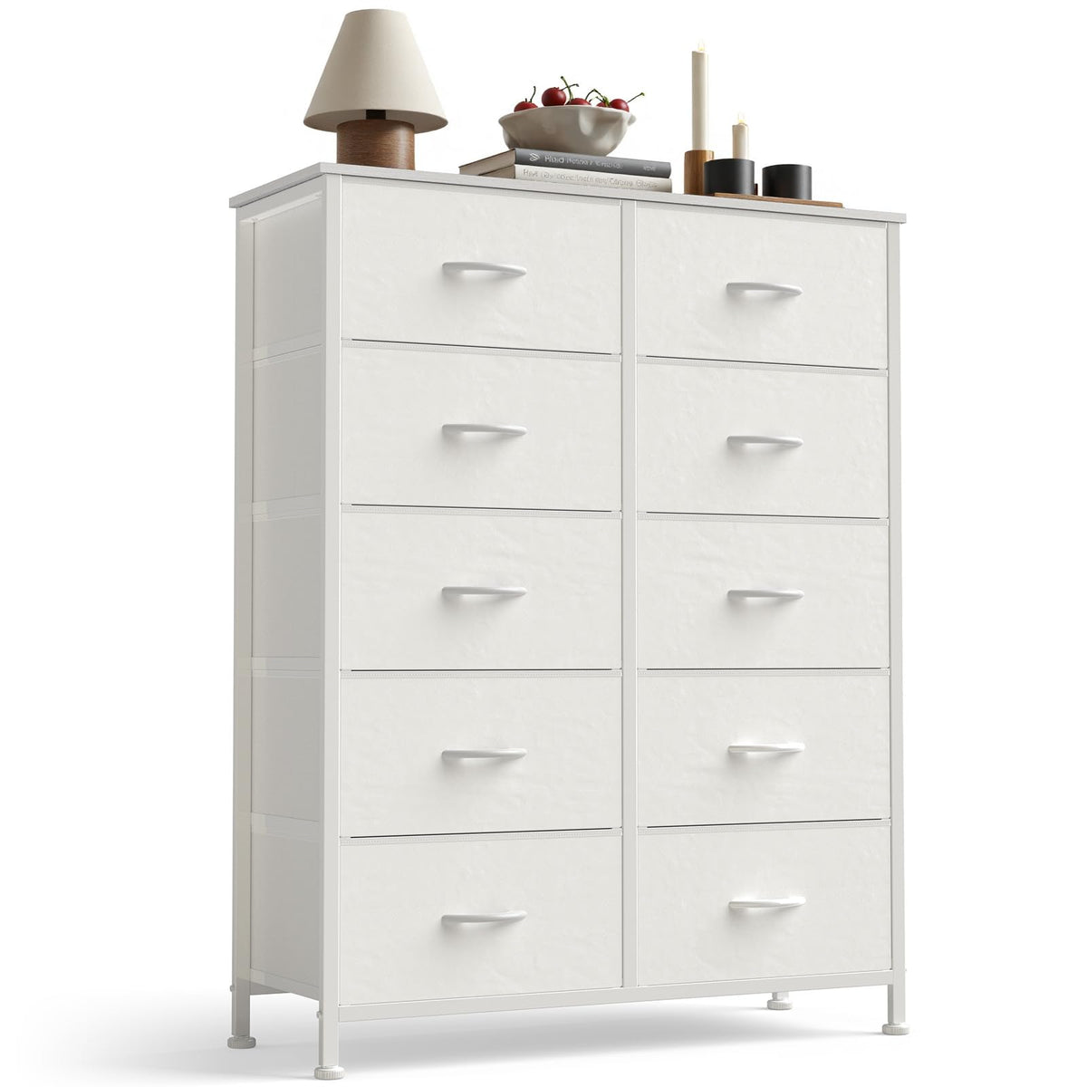 White 10 Drawer Tall Dresser Q81292