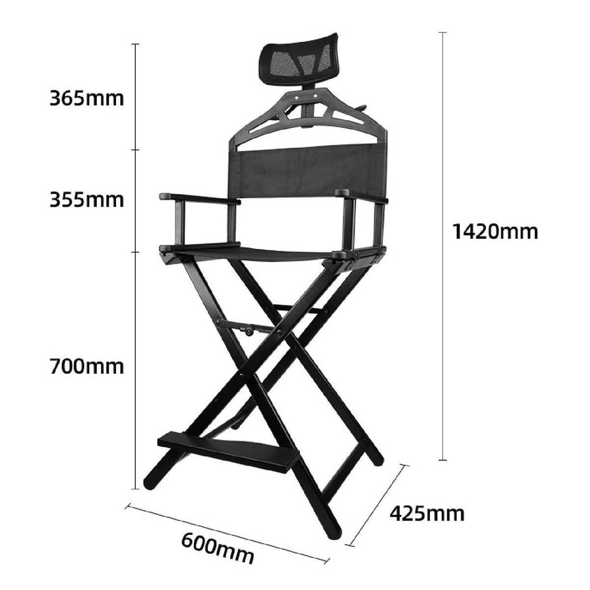 Foldable Stool with Head Rest, Portable Camping Chair, Supports Up to 300 Lbs, Gold W43787