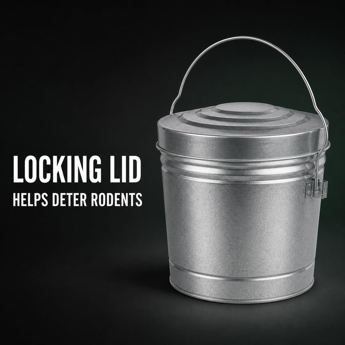 6 Gal Galvanized Steel Storage Can with Locking Lid L92053