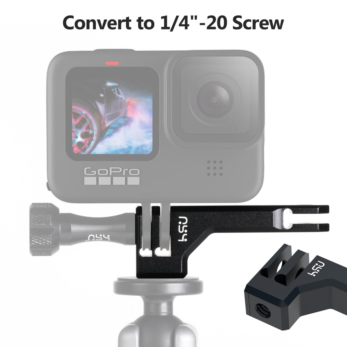 Aluminum Vertical Bracket Adapter with 1/4"- 20 Hole for Action Cameras H338