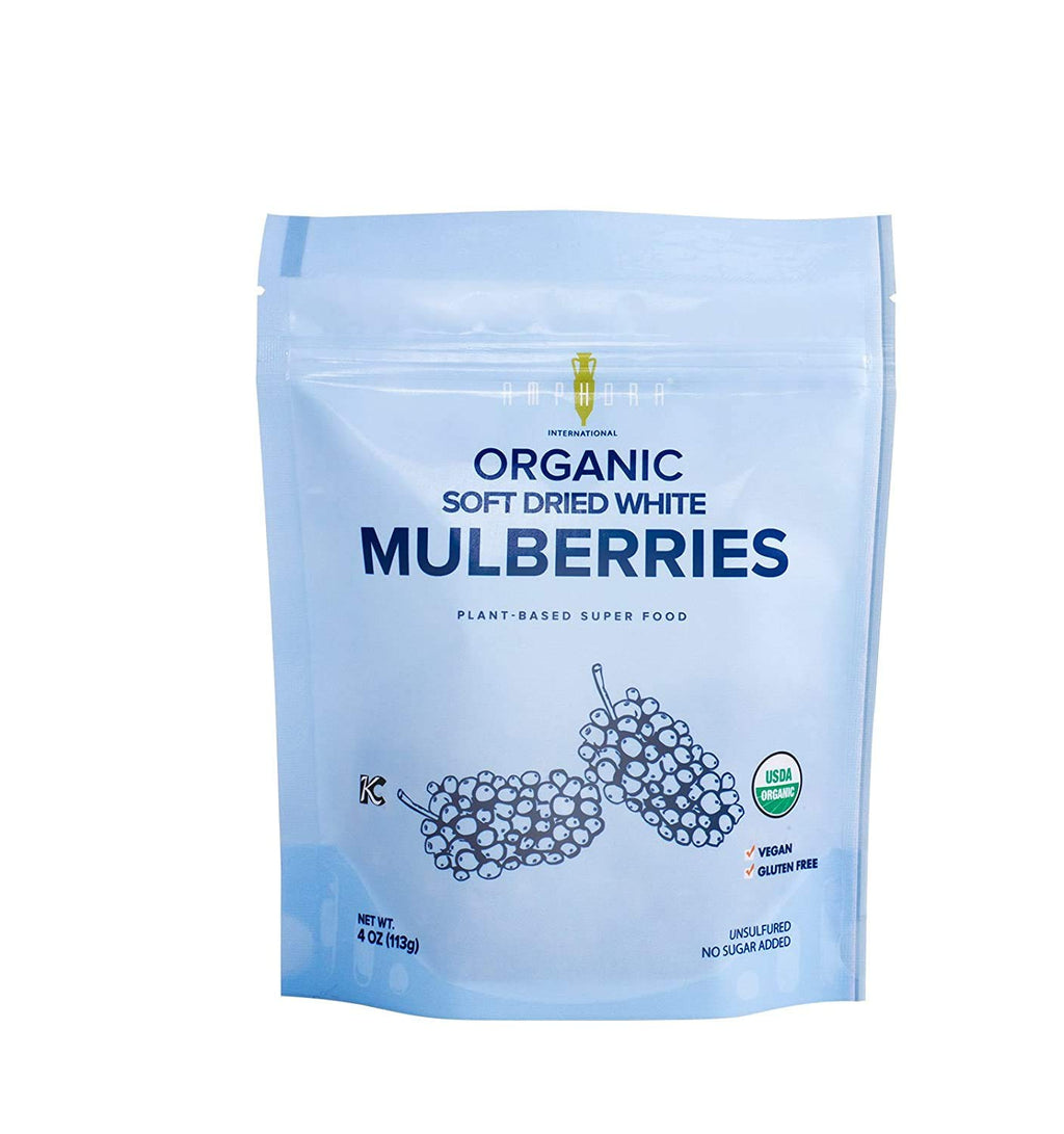 Organic Soft Dried White Mulberries 4 Ounce D4617