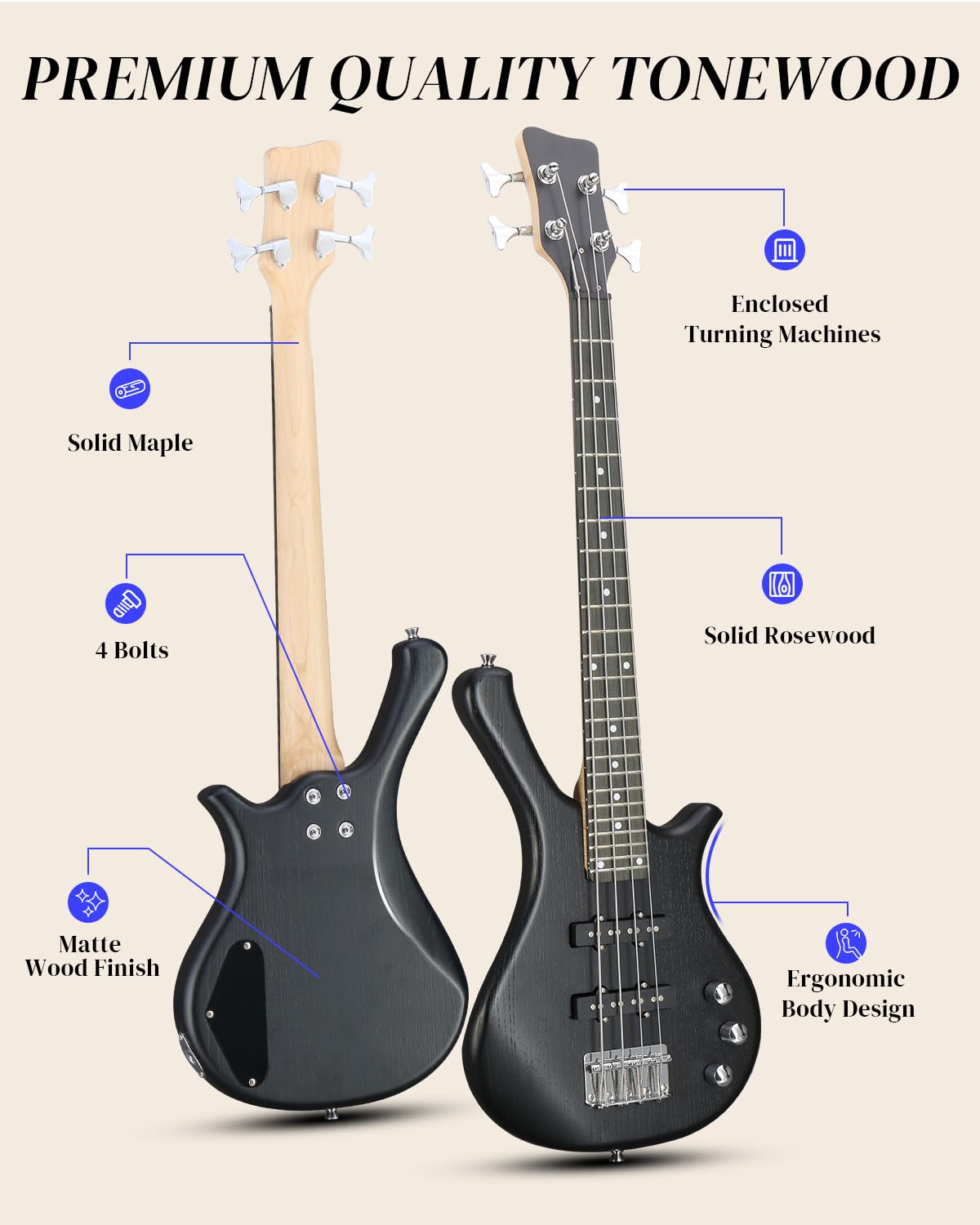 36 Inch 4 String Electric Bass Guitar A69969