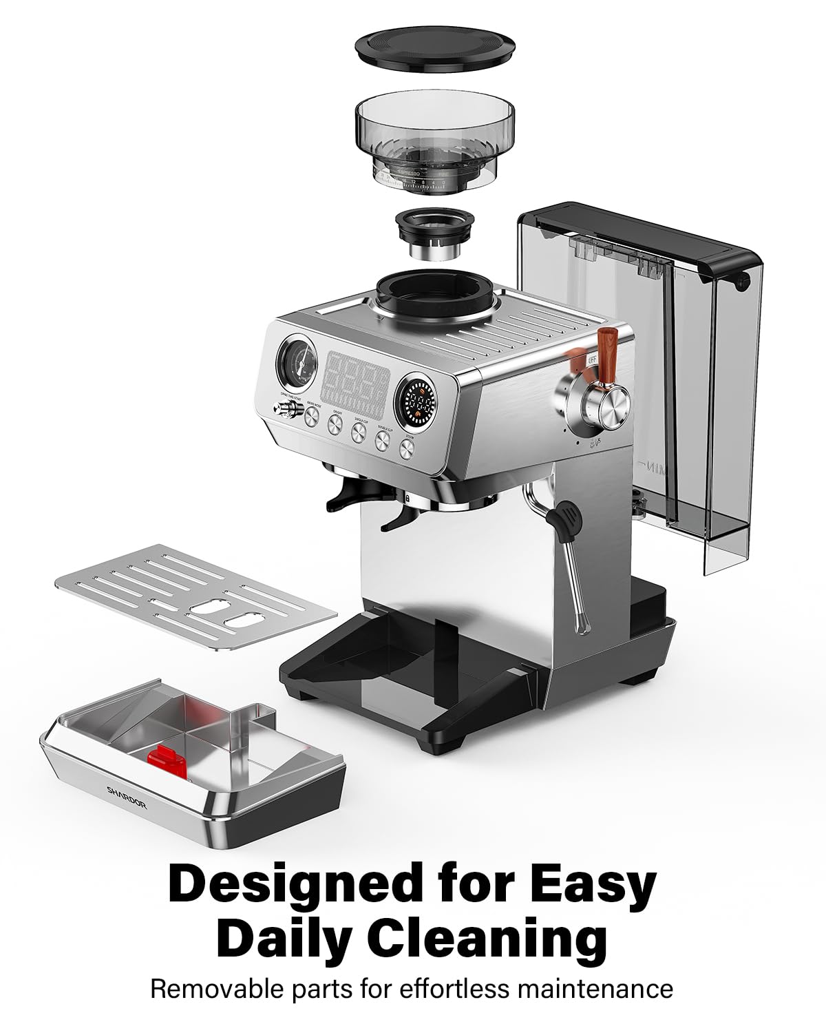 20 Bar Espresso Machine with Built-In Grinder H2607