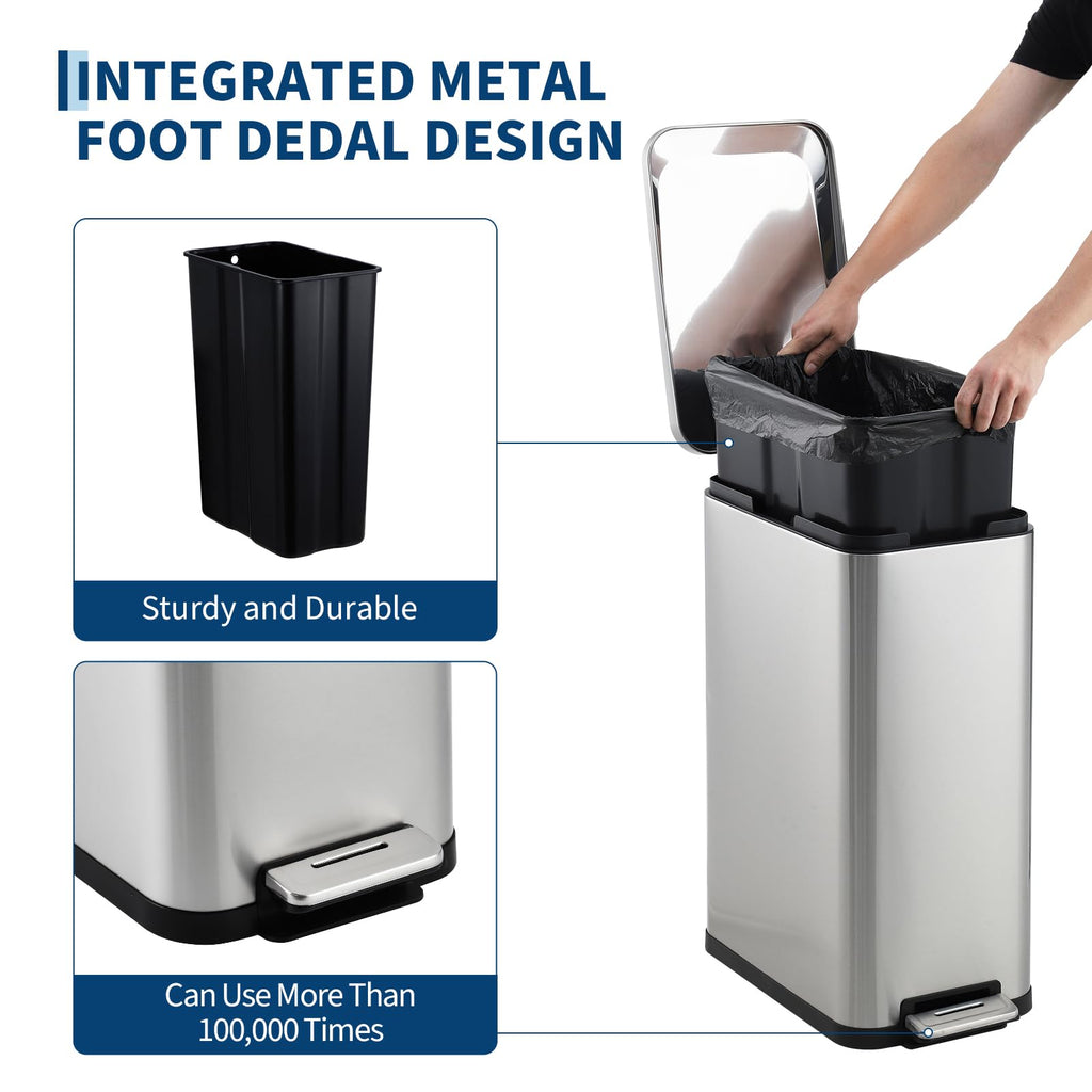 Stainless Steel Step Trash Can 13.2 Gallon O162367