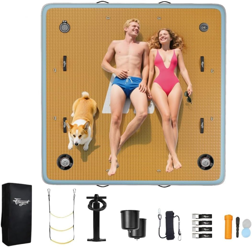 7×7' Inflatable Floating Dock with Ladder N584655