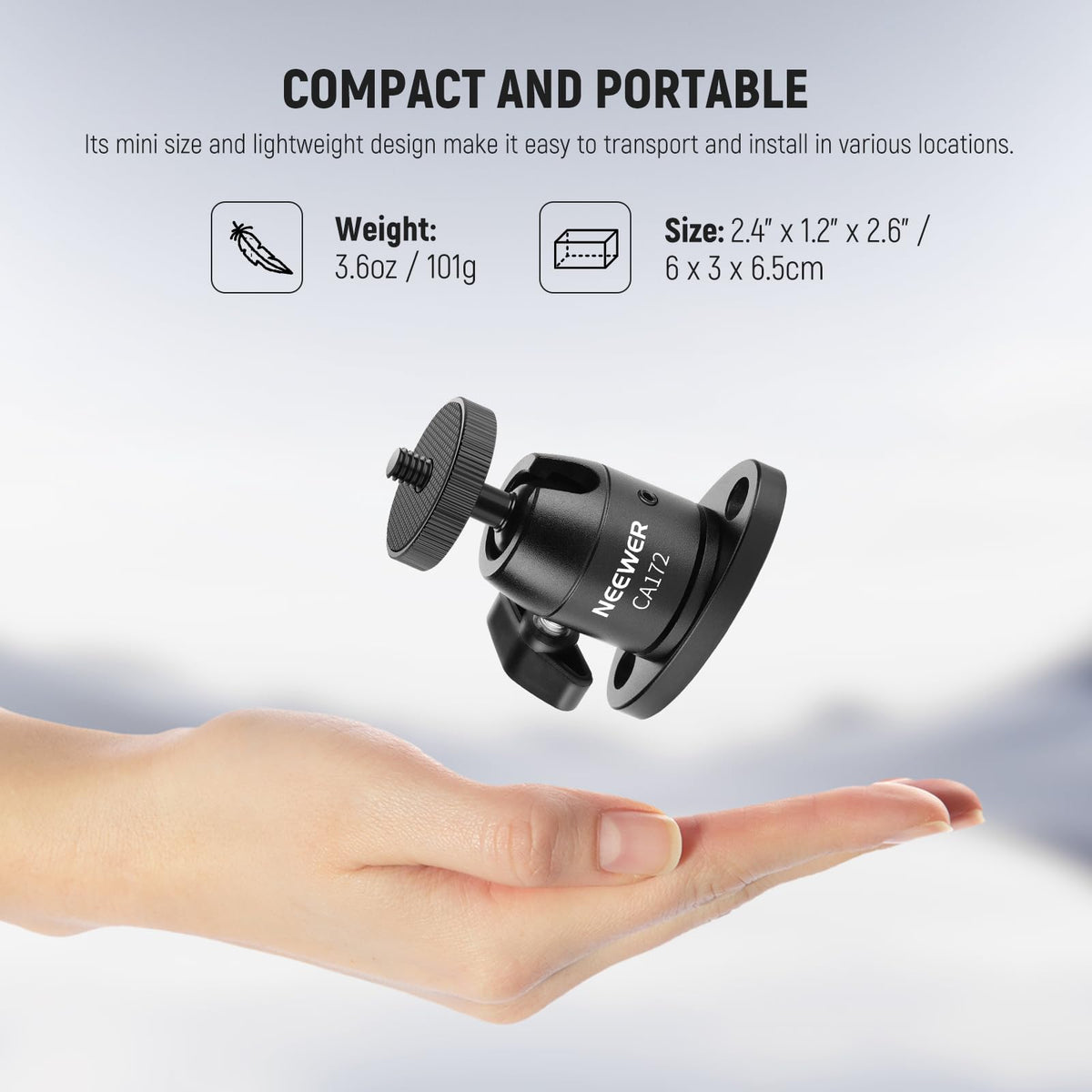 Webcam Wall Ceiling Mount Bracket, Aluminum Alloy Mini Ball Head Z3901
