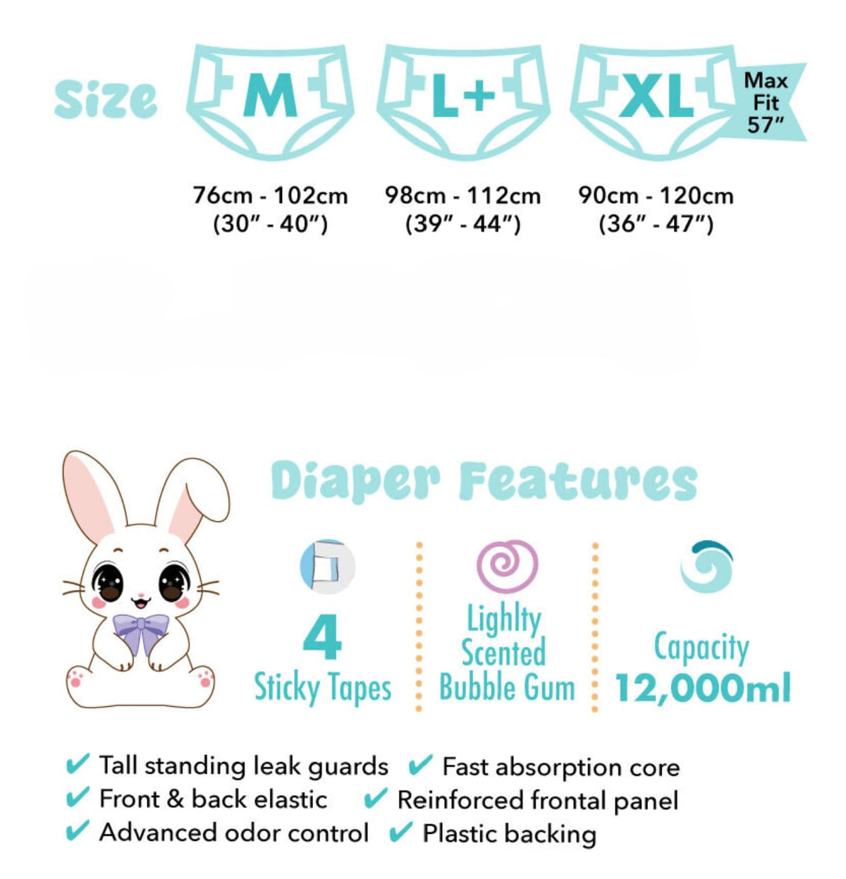 Adult Disposable Diapers 10 Pack Medium N1573
