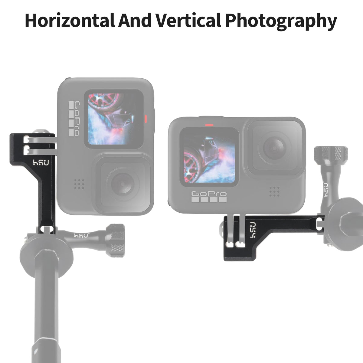 Aluminum Vertical Bracket Adapter with 1/4"- 20 Hole for Action Cameras H338