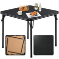 Square Folding Card Table 31.5 Inch PVC Top Metal Frame J686469