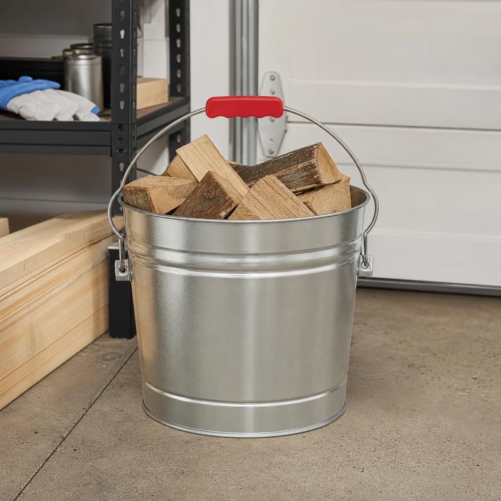 6 Gal Galvanized Steel Storage Can with Locking Lid V553