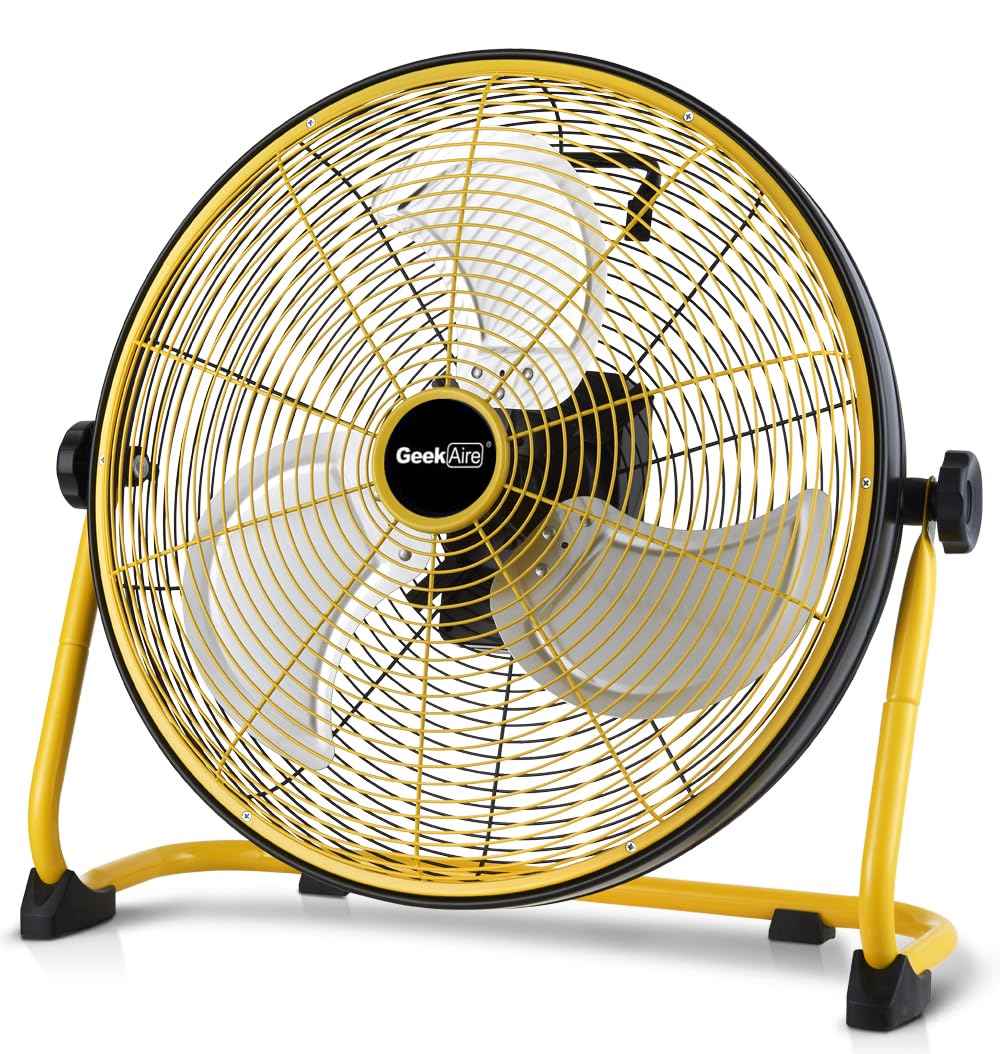 20" Portable Battery Operated Metal Floor Fan V39241