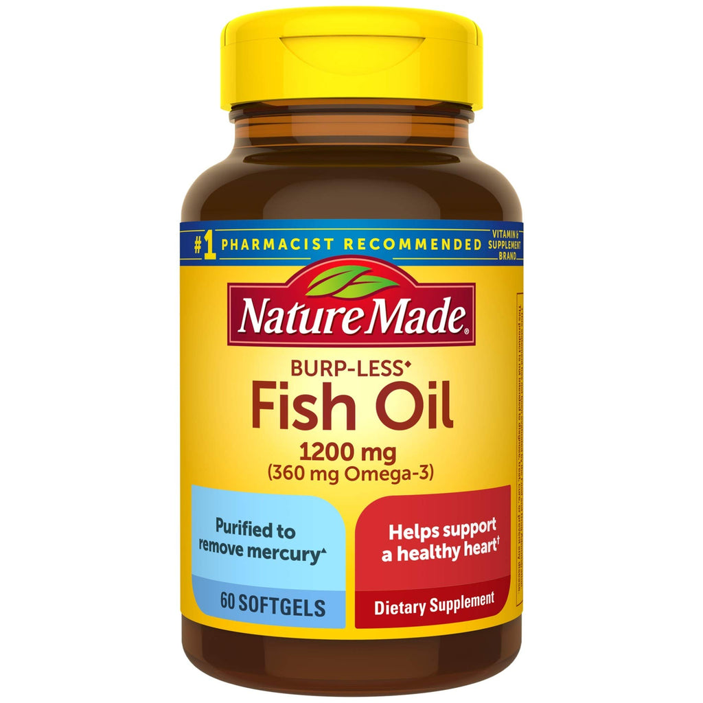 Fish Oil Omega 3 Supplement 1200 mg 60 Softgels N2828