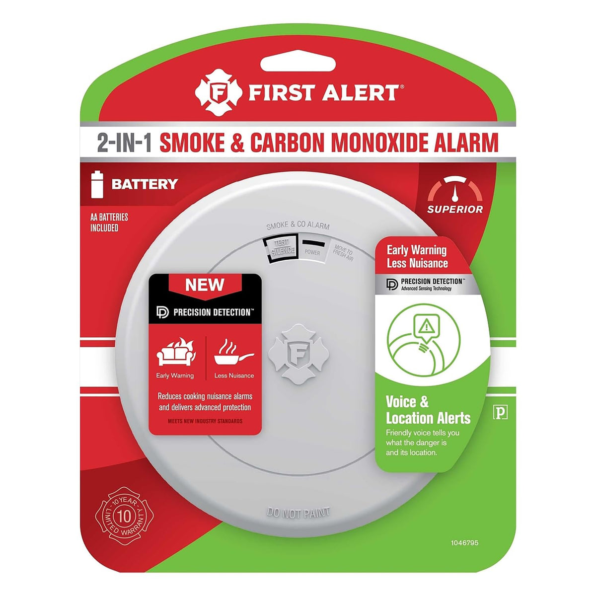Battery-Powered Photoelectric Smoke and Carbon Monoxide Detector T993