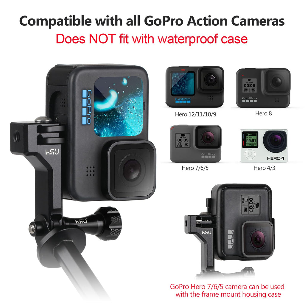 Aluminum Vertical Bracket Adapter with 1/4"- 20 Hole for Action Cameras H338