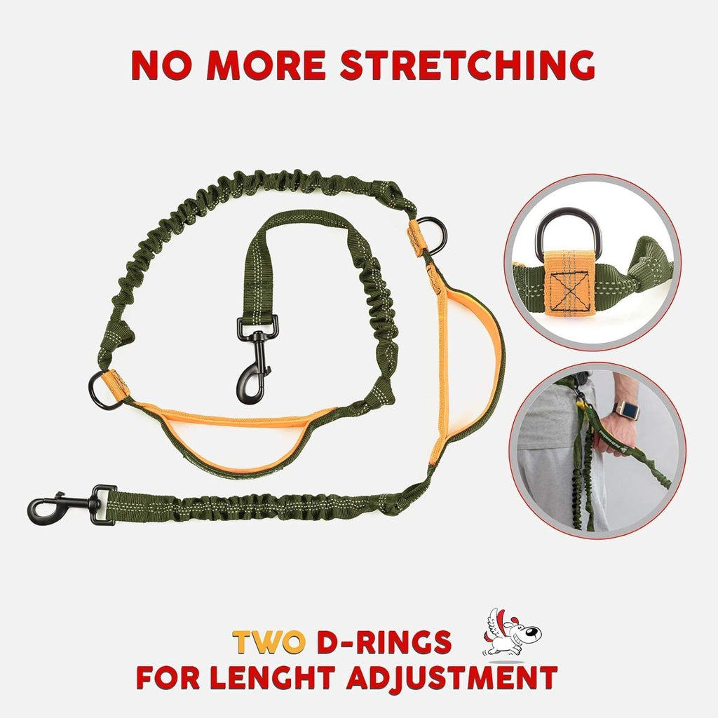 Hands Free Dog Leash for Large Dogs with Poop Bag Dispenser W617509