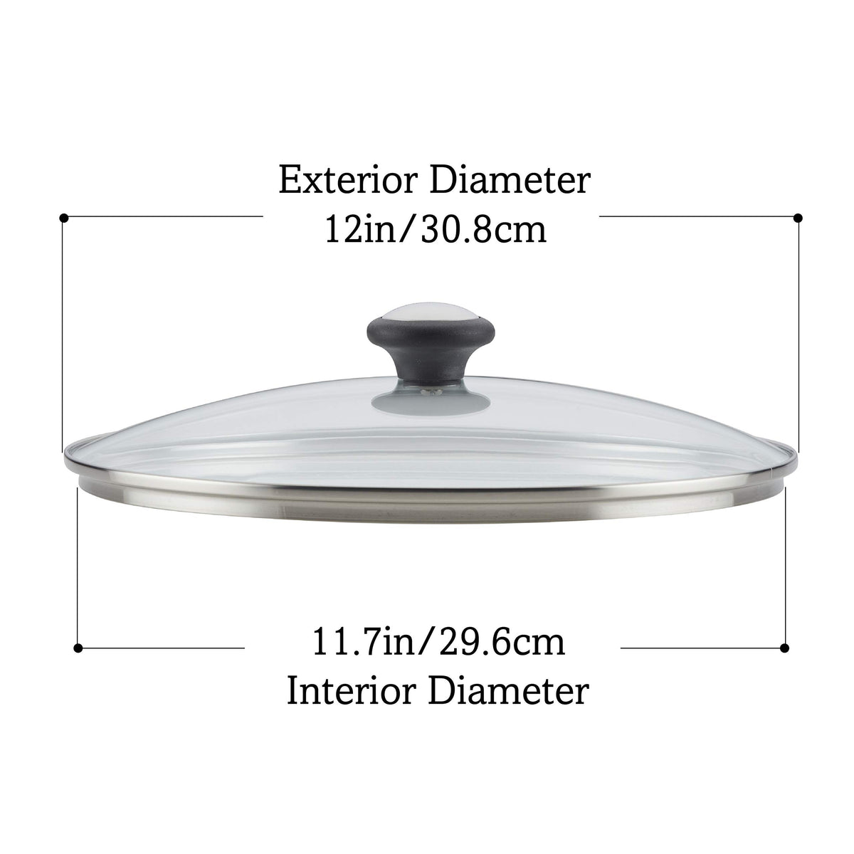 Glass Replacement Lid for Pots and Saucepans, 12 Inch J938779