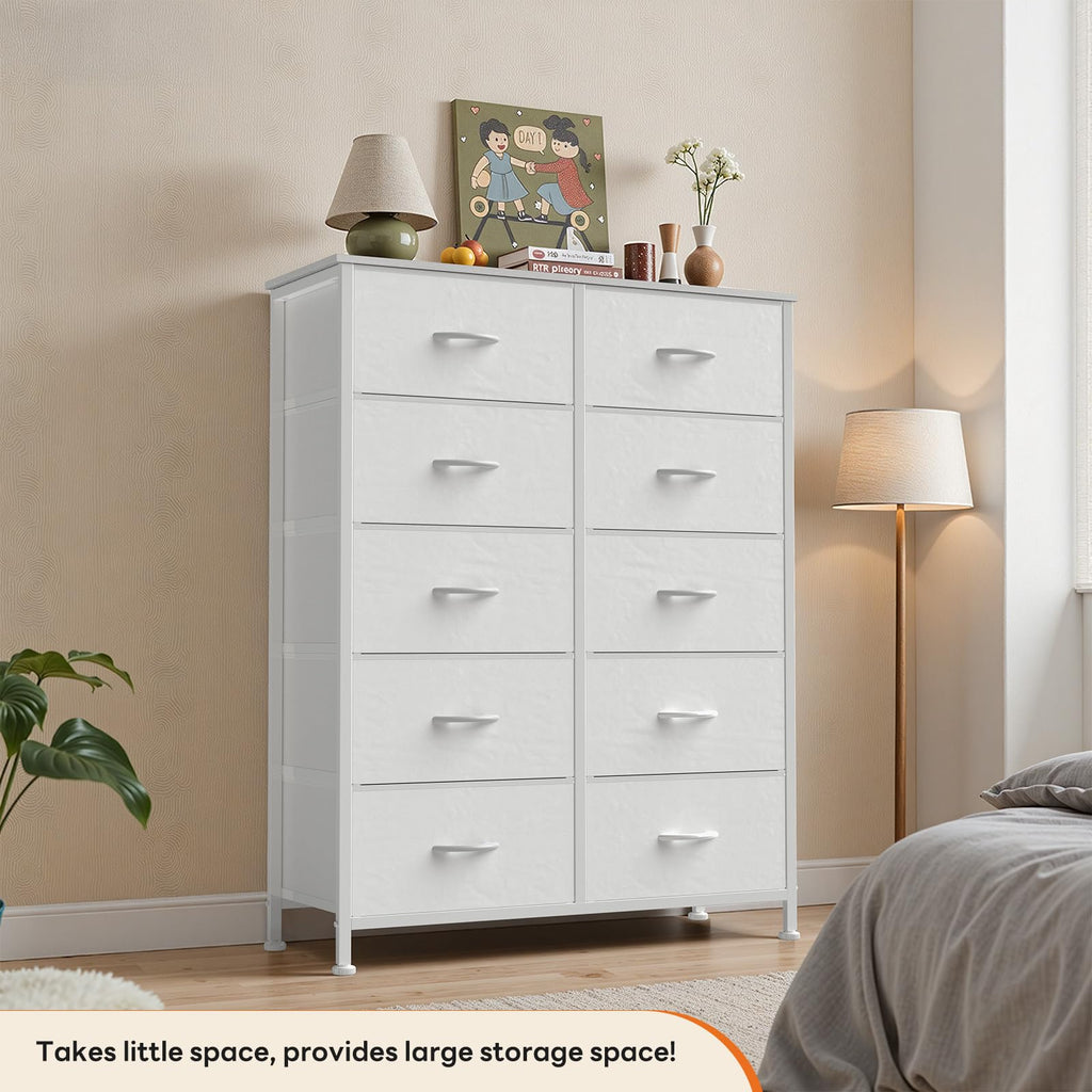 White 10 Drawer Tall Dresser Q81292