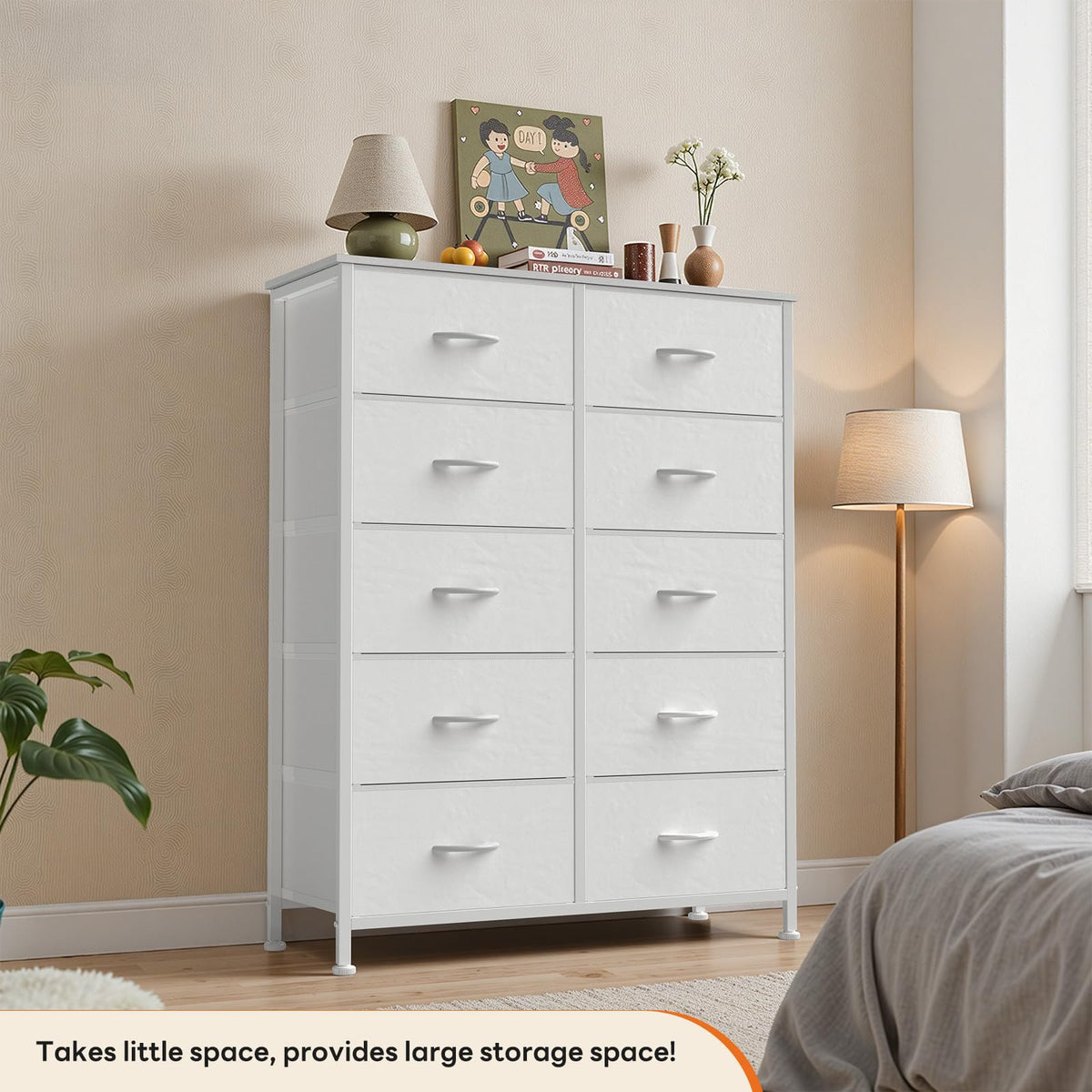 White 10 Drawer Tall Dresser Q81292