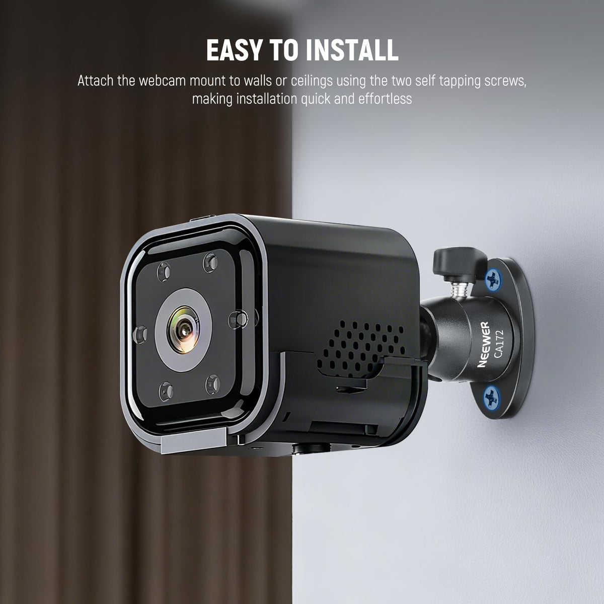 Webcam Wall Ceiling Mount Bracket, Aluminum Alloy Mini Ball Head Z3901