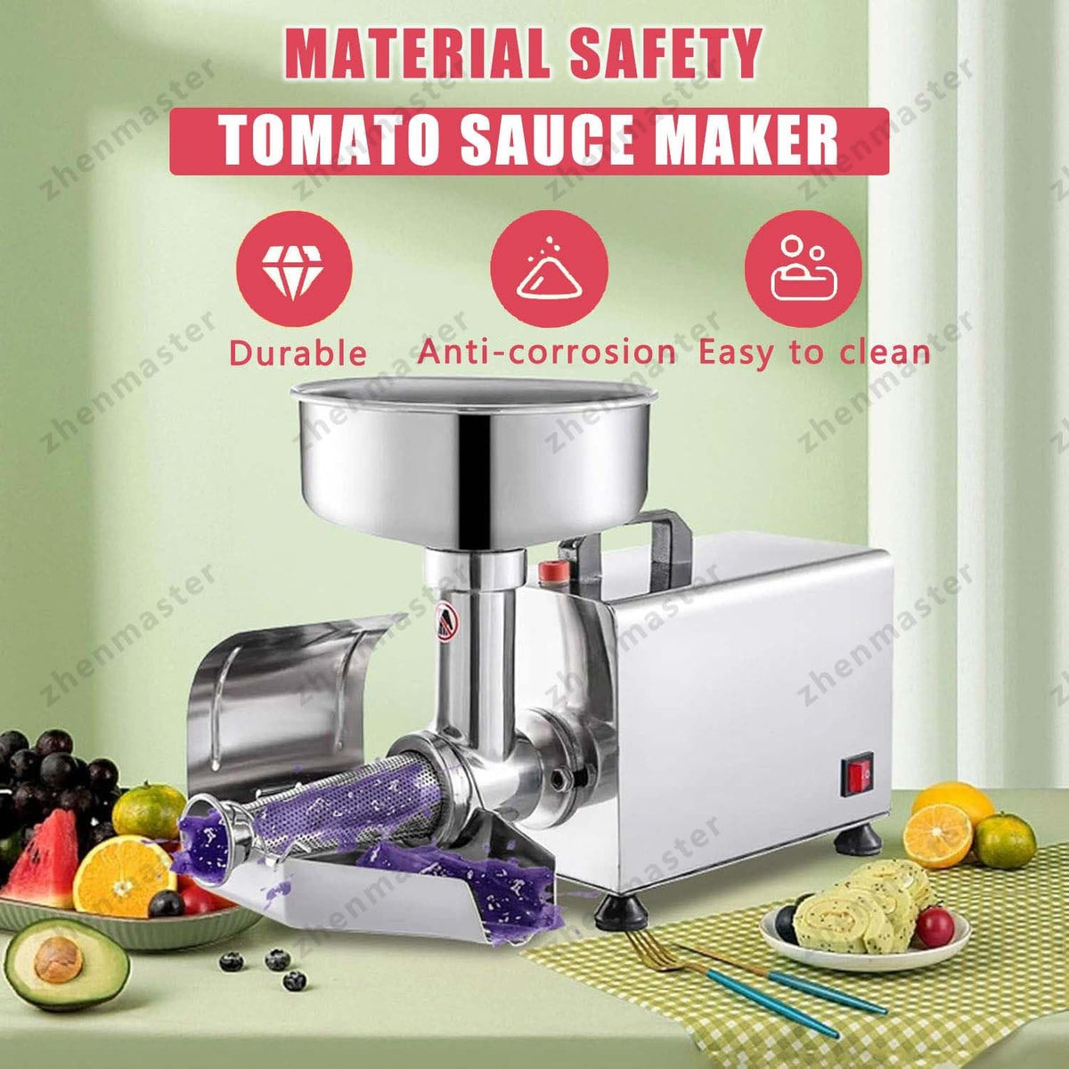 450W Stainless Steel Tomato Strainer with Seed Separator T456693