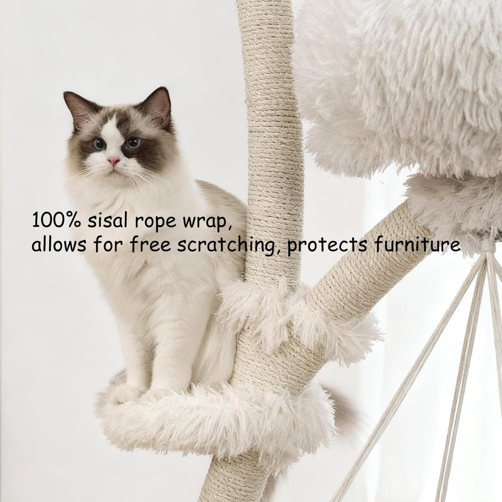 70" Multi-Level Cat Tree Tower with Plush Perches and Sisal Scratching Posts I474988