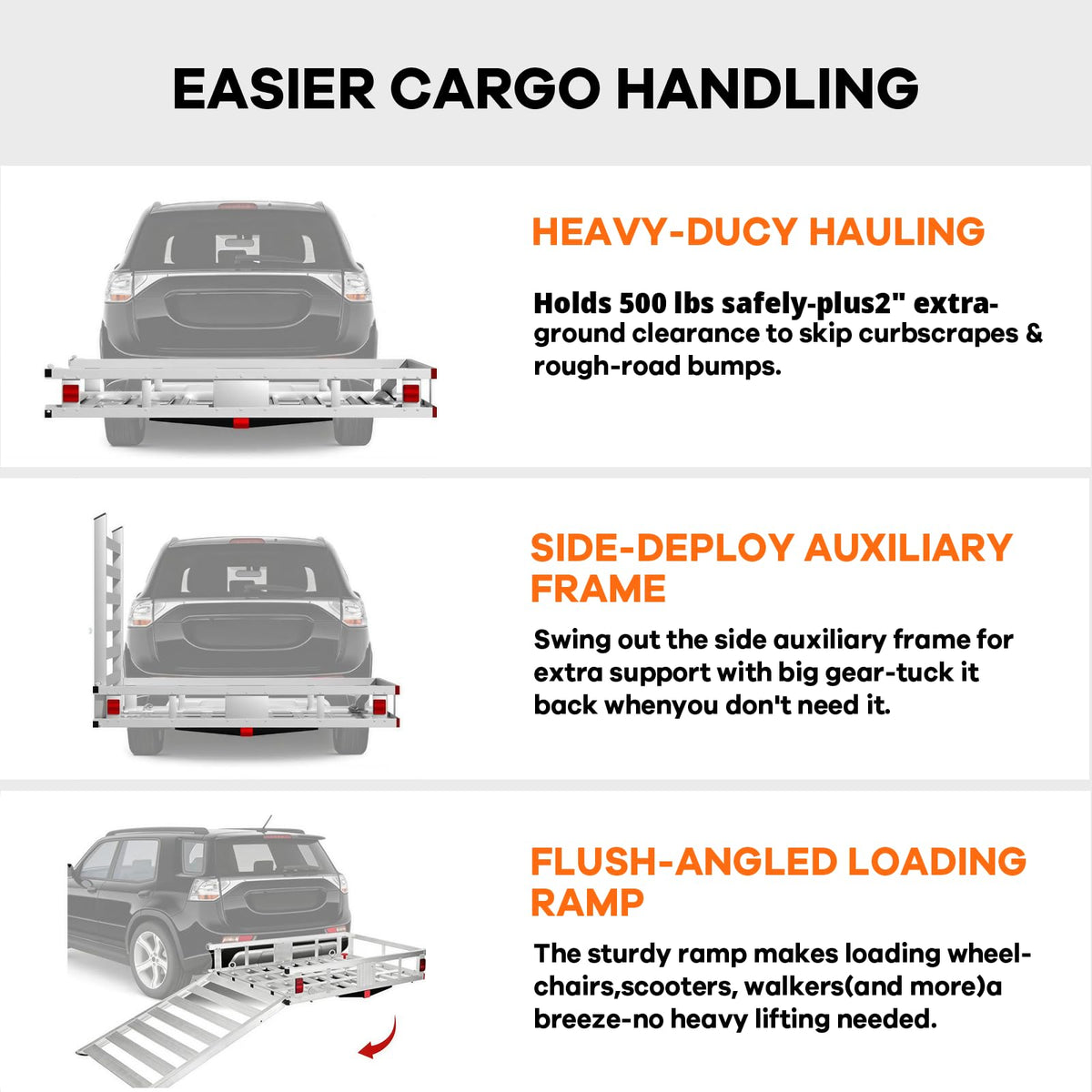 Hitch Cargo Carrier with Ramp T805