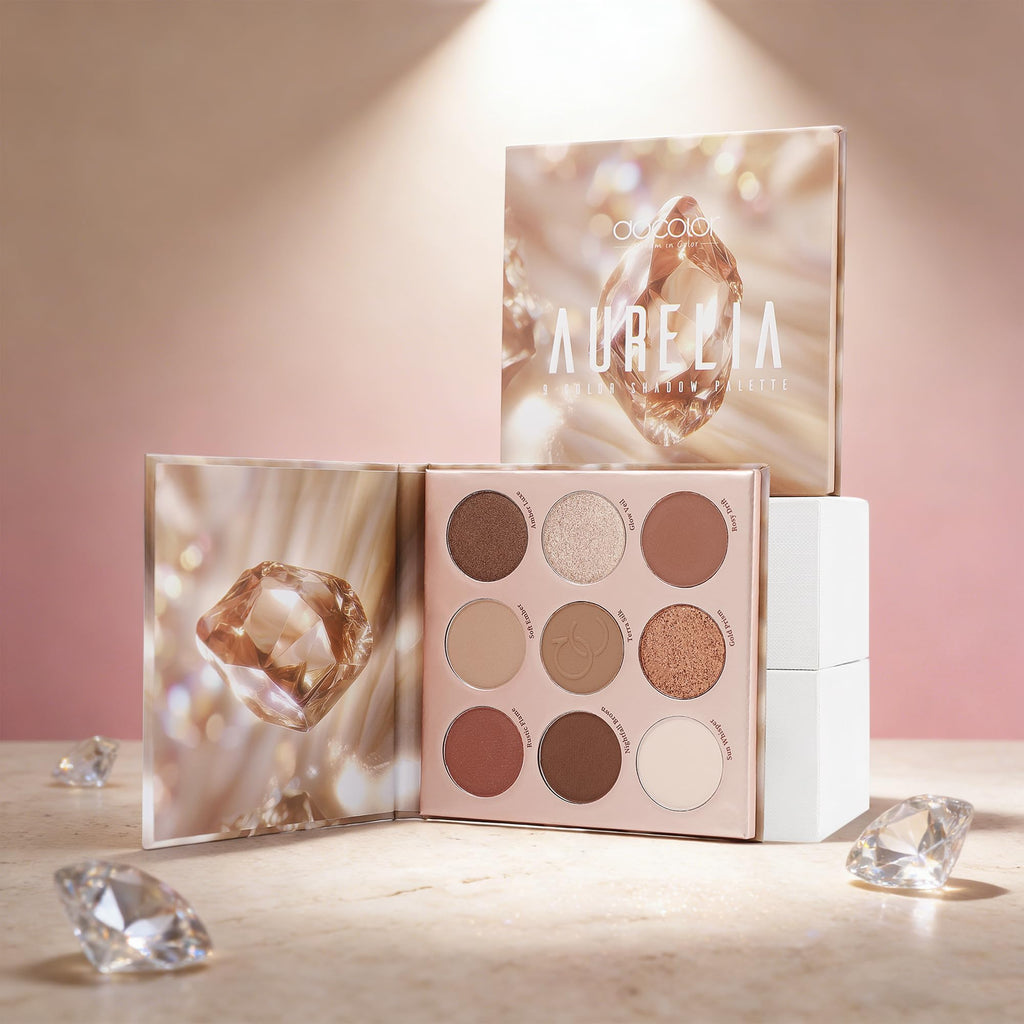 9 Colors Brown & Copper Eyeshadow Palette with Matte & Shimmer Finishes R669349