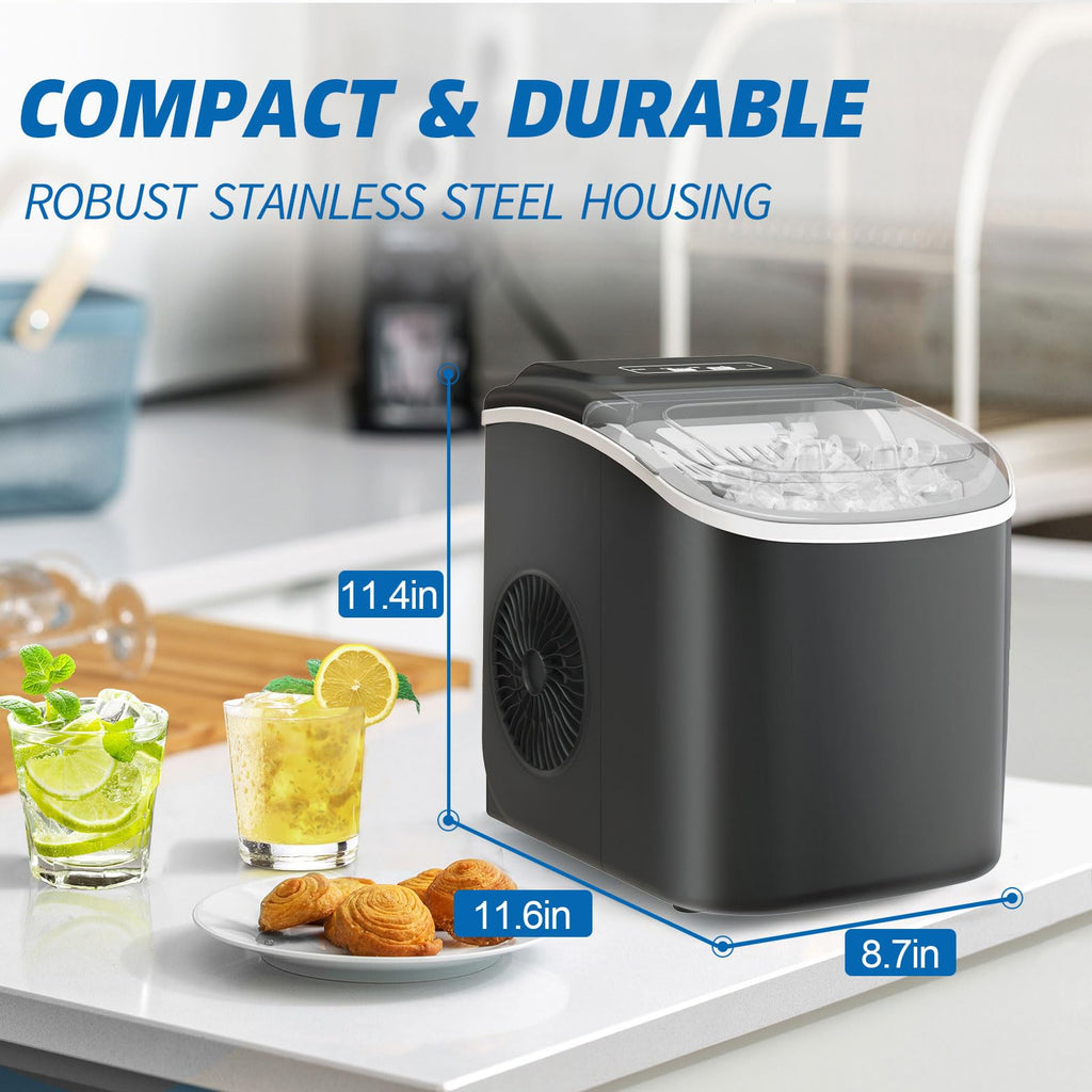 Black Portable Countertop Ice Maker with Scoop & Basket M501