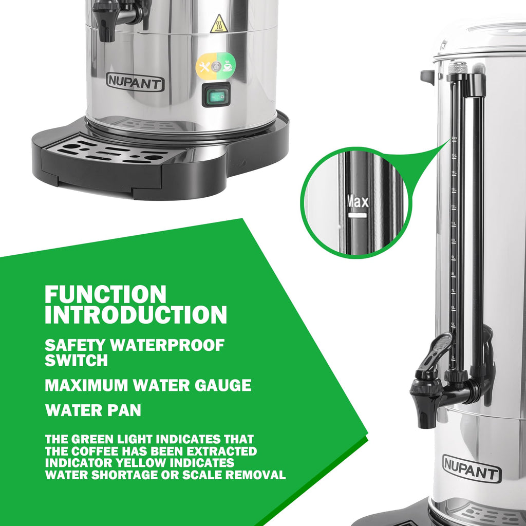 100 Cup Stainless Steel Coffee Urn with Keep Warm Mode Q50897