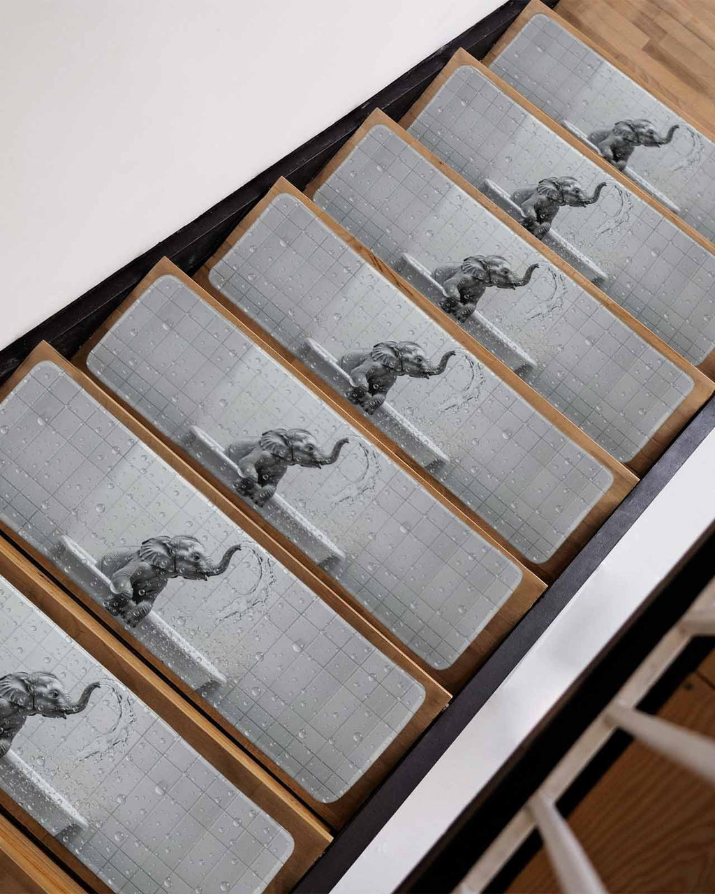 Grey Peel and Stick Stair Treads 8''x30'' 10PCS I1943