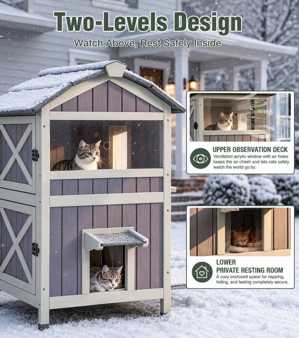 2-Level Weatherproof Cat House V764