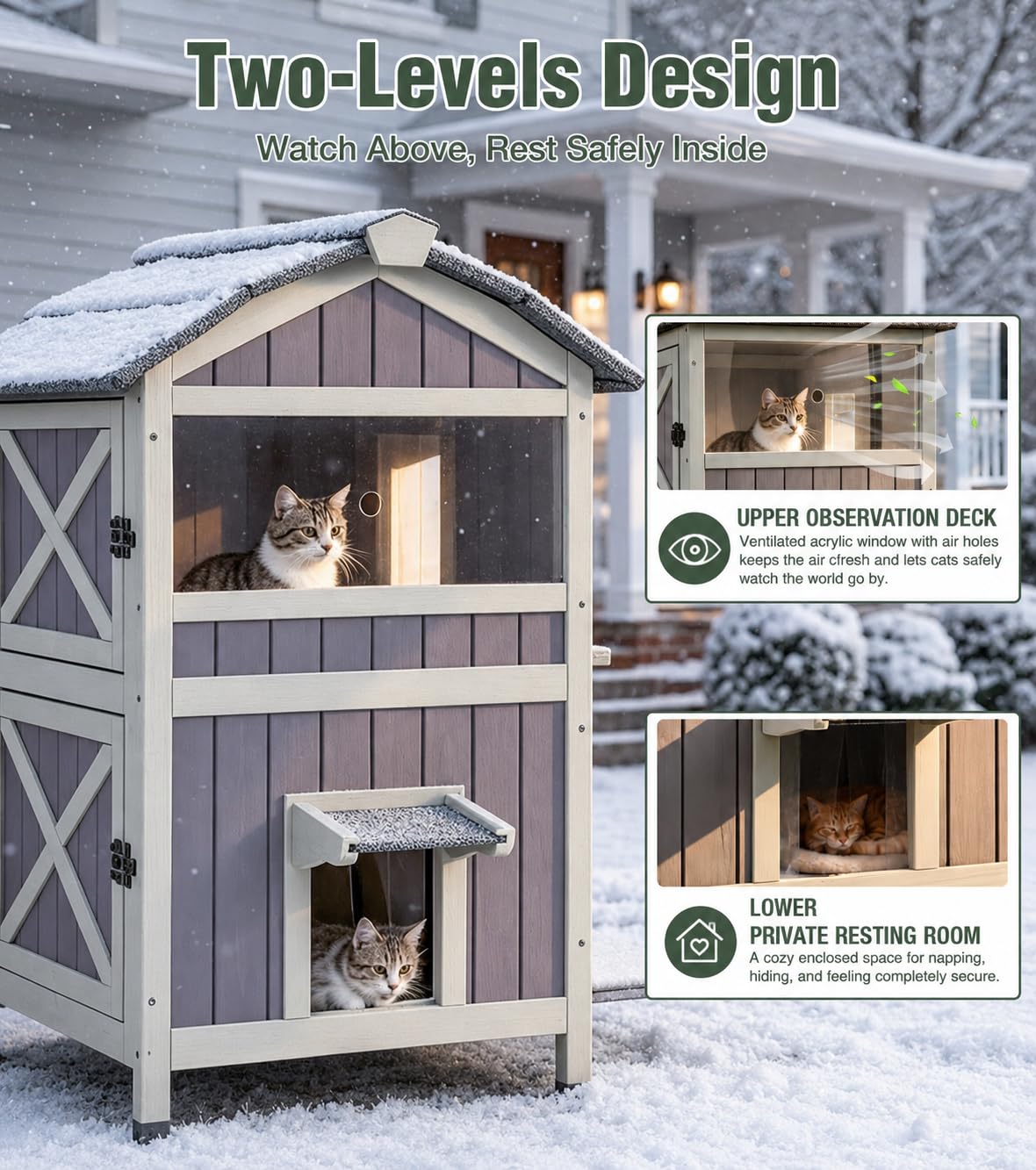 2-Level Weatherproof Cat House V764