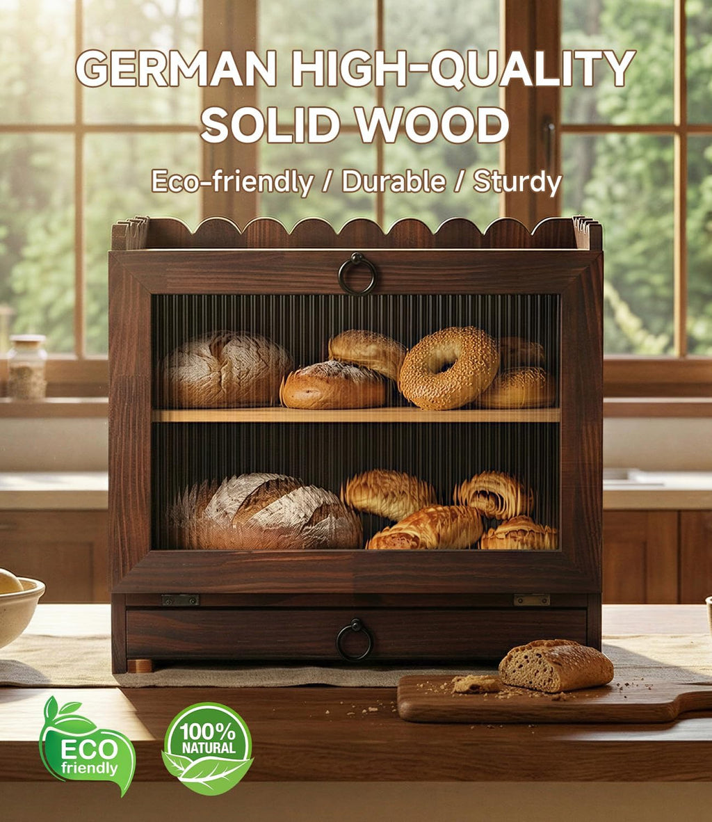 Wooden Double Layer Bread Box B272990