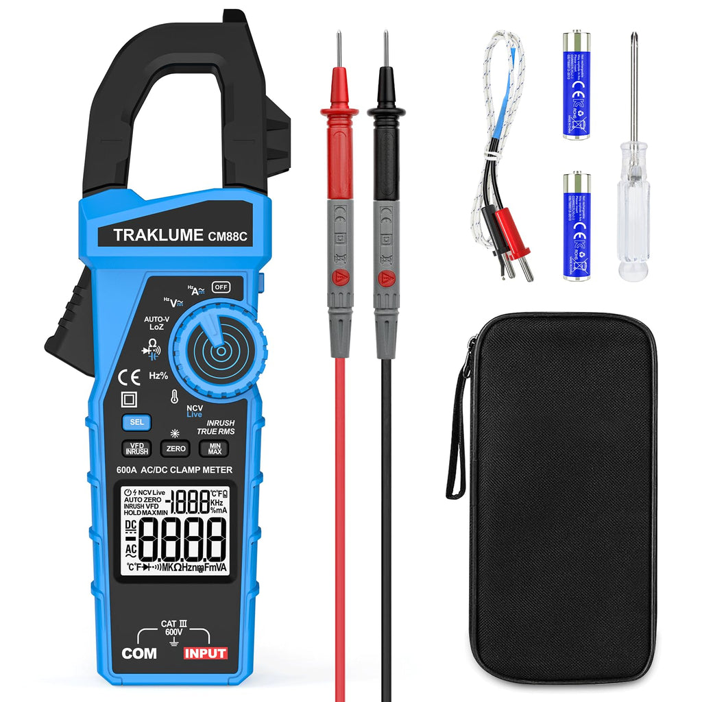 600A AC/DC TRMS Clamp Meter Multimeter V5061