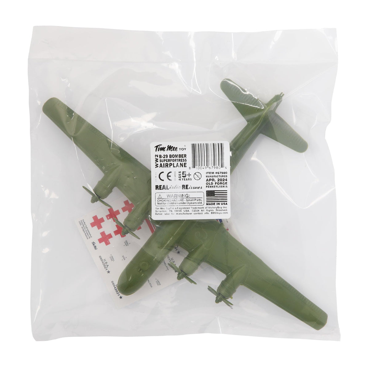 OD Green Plastic Bomber Plane O9672