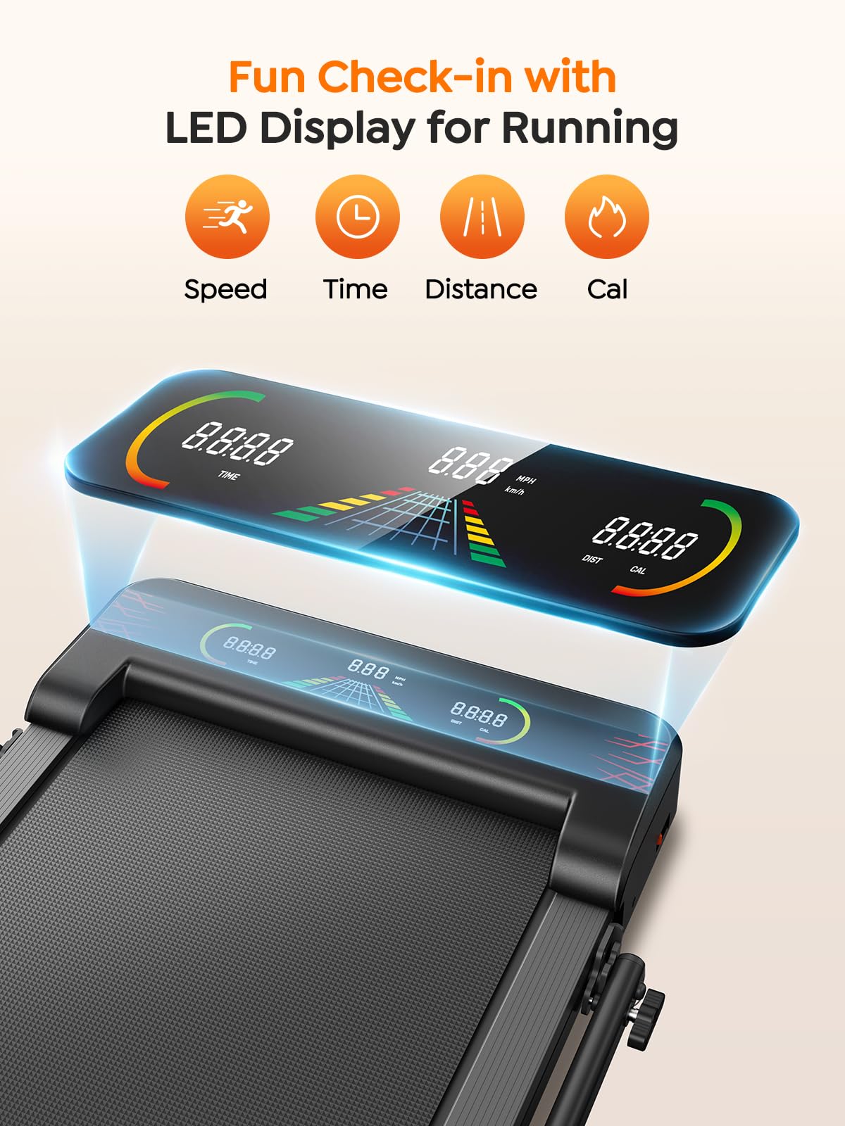 Foldable Treadmill with Incline and LED Display H885210