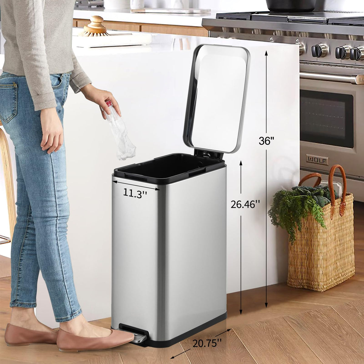 Stainless Steel Step Trash Can 13.2 Gallon O162367