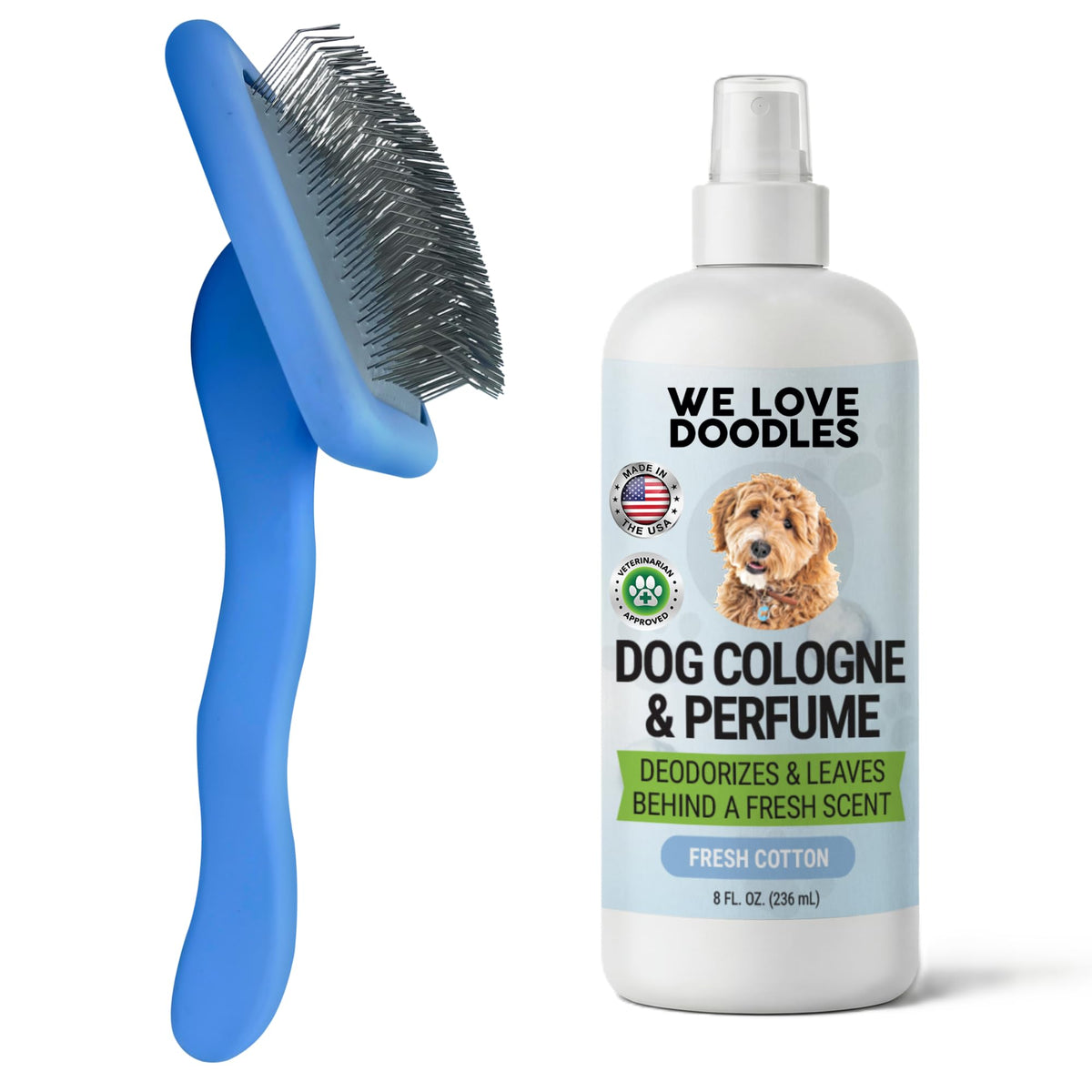 Dog Cologne & Perfume and Large Slicker Brush Bundle L738