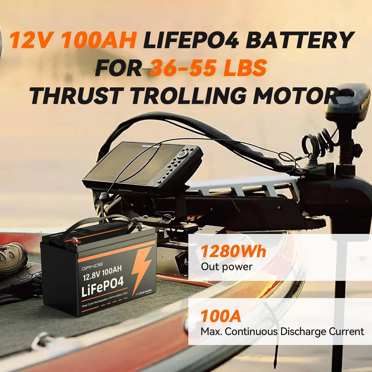 12V 100Ah LiFePO4 Lithium Battery 2-Pack with 100A BMS T831648