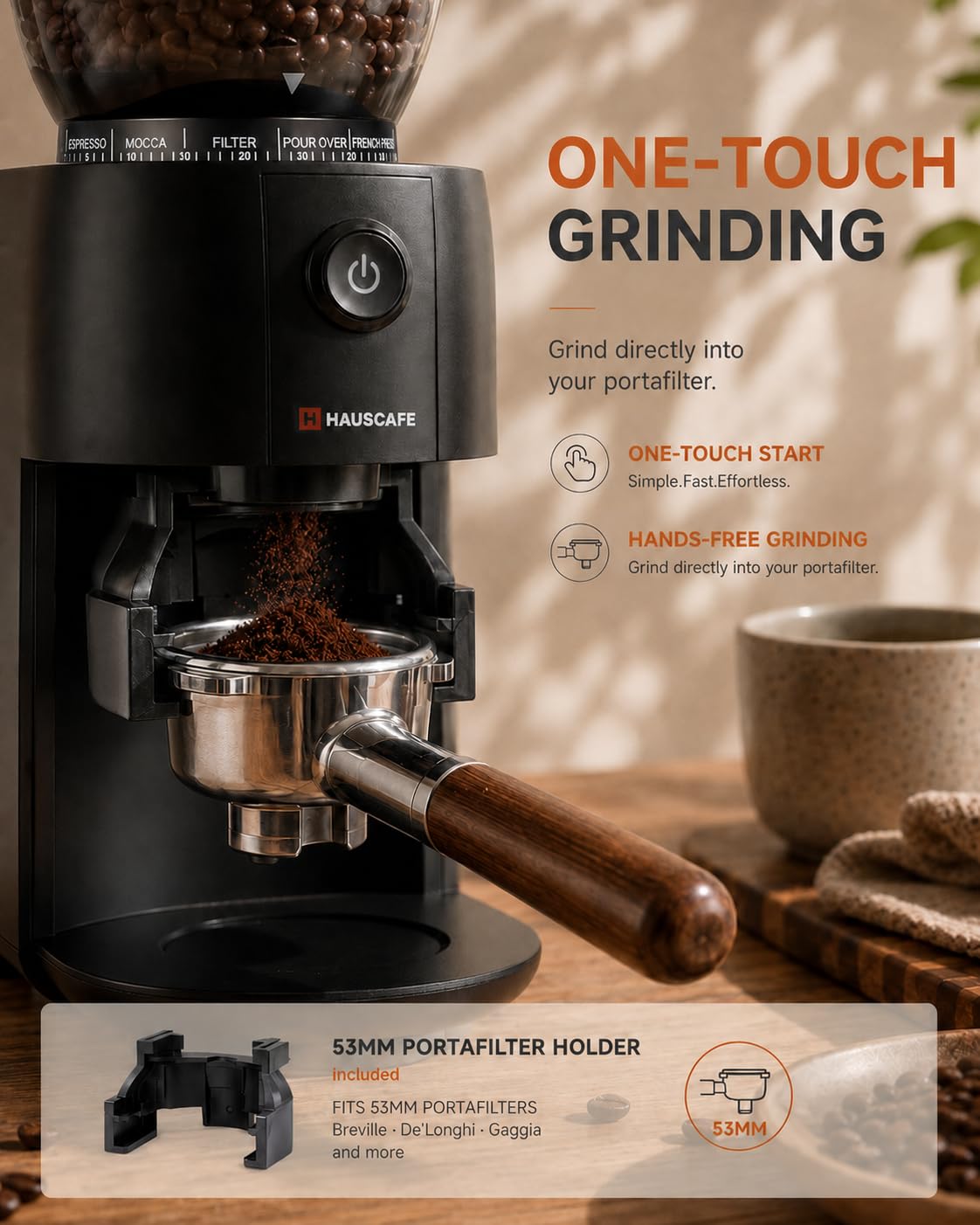 Electric Burr Coffee Grinder with 38 Grind Settings, Black M2013