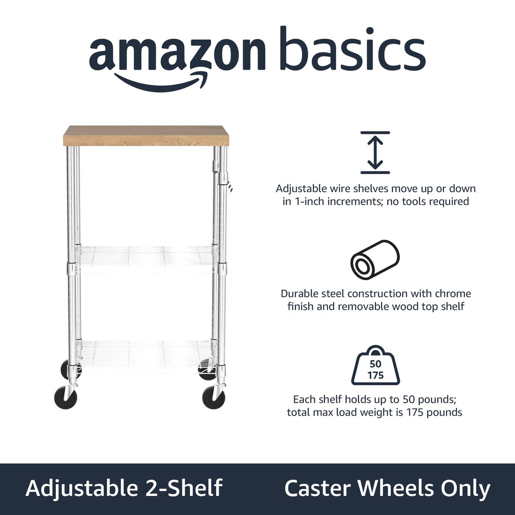 3-Tier Kitchen Storage Rack with Caster Wheels W2475