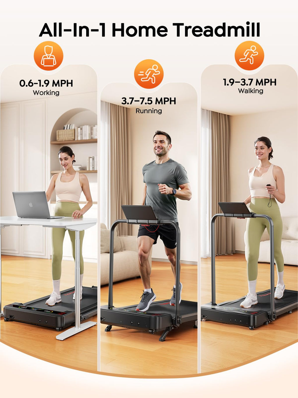 Foldable Treadmill with Incline and LED Display H885210