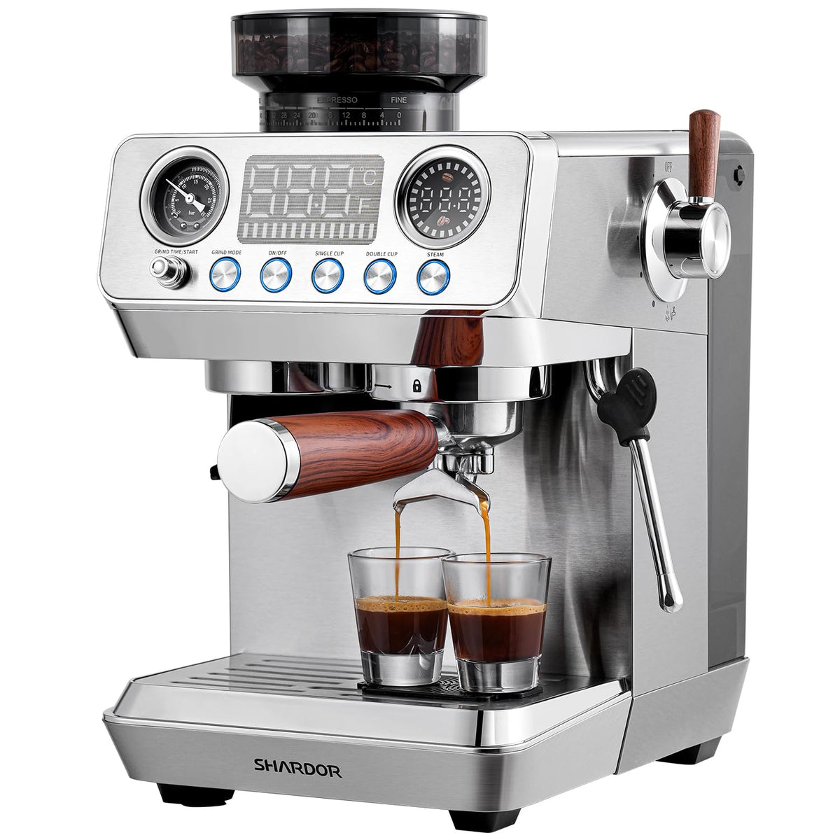 20 Bar Espresso Machine with Built-In Grinder H2607