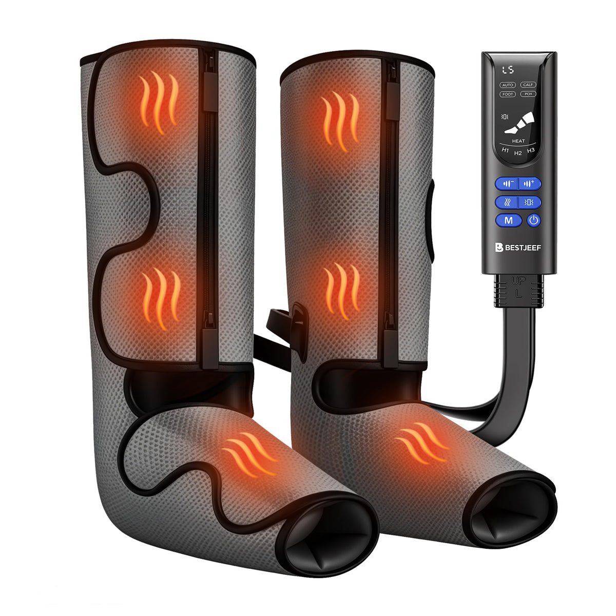 Air Compression Leg Massager with Heat, 9 Intensity 4 Modes 3 Heating A469